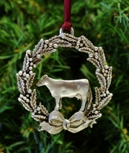 Cow Christmas Ornament 