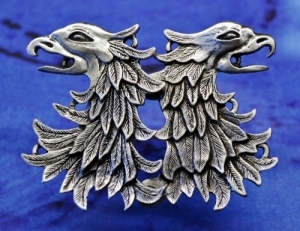 Griffin Cloak Clasp Fine Pewter