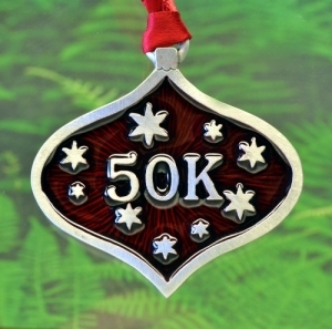 50K Ultra Marathon Runner Christmas Ornament 