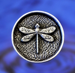 Dragonfly Pewter Shank Button 1 Inch (25 mm)