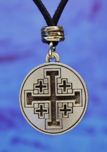 Jerusalem Cross or Crusaders Cross Pewter Pendant 