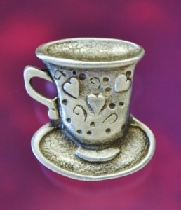 Teacup Button in Fine Pewter