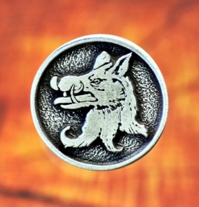 Medieval Boar Pewter Shank Button 1 Inch & 7/8 Inch