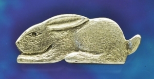 Rabbit Shank Button 1 1/2 Inch (38 mm) Fine Pewter