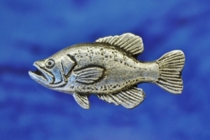 Crappie Fisherman Shank Button 1 1/4 Inch (32 mm) Fine Pewter