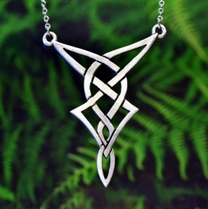 Celtic Fairy Knot Necklace in Fine Pewter by Treasure Cast