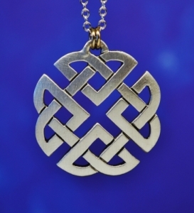 Celtic Shield Knot Necklace Fine Pewter