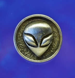 Alien Pewter Shank Button 7/8 Inch (22 mm)