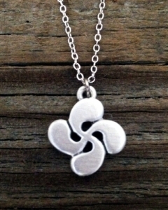 Small Lauburu or Basque Cross Necklace