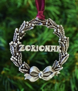 Basque Zorionak Wreath Christmas Ornament