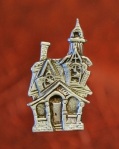 Halloween Haunted House Pin Fine Pewter