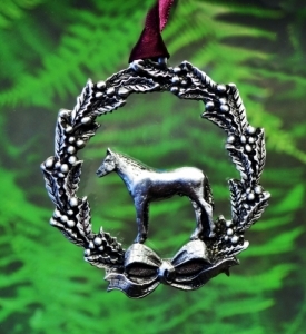 Christmas Wreath with Horse Ornament