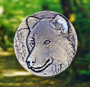 Wildlife Wolf Brooch