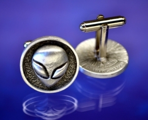 Alien Cufflinks Fine Pewter