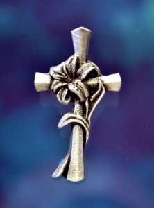 Easter Lily Cross Pin