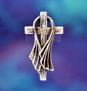 Cross and Cloth Easter Pin