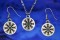 Viking Helm of Awe Necklace and Earring Set in Fine Pewter